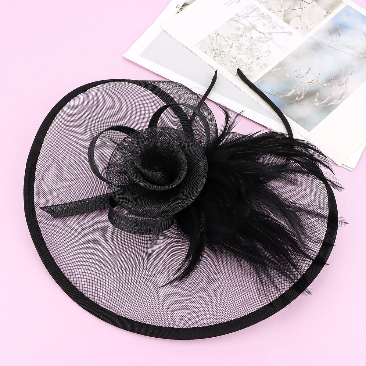 Ondder cocktail and church events-friendly fascinator for versatile styling.