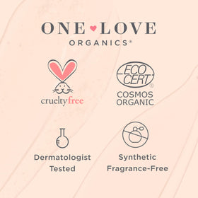 One Love Organics Botanical A Cleanser cruelty-free seal signals ethical skincare