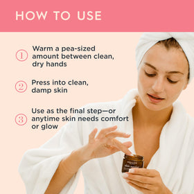 One Love Organics Skin Savior applied to a dry patch for hydration