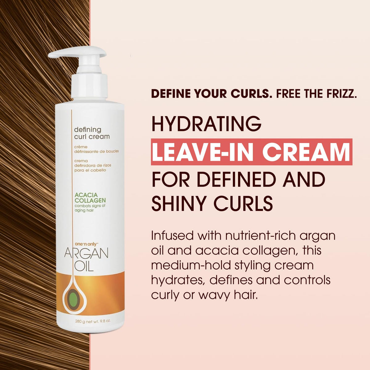 Anti-frizz curl cream on waves, showcasing controlled texture and smoothness.