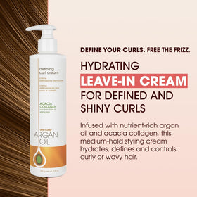 Anti-frizz curl cream on waves, showcasing controlled texture and smoothness.