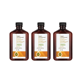 One 'N Only Argan Oil Hair Treatment bottle pour showing quick absorption and shine