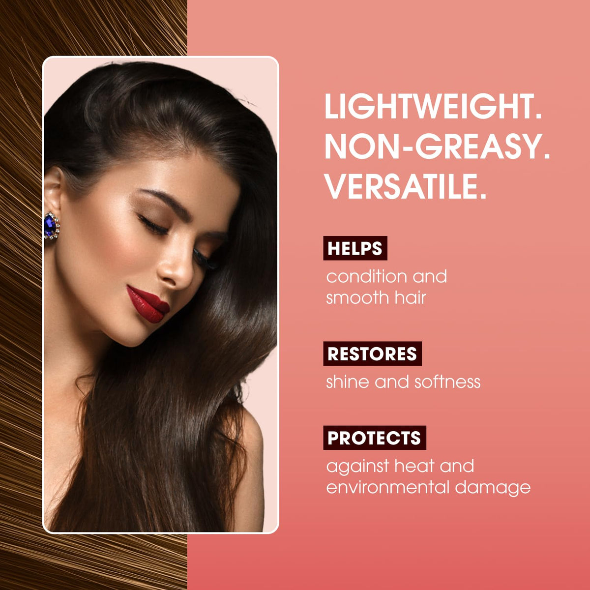 One 'N Only Argan Oil Hair Treatment shine detail for healthy-looking glow