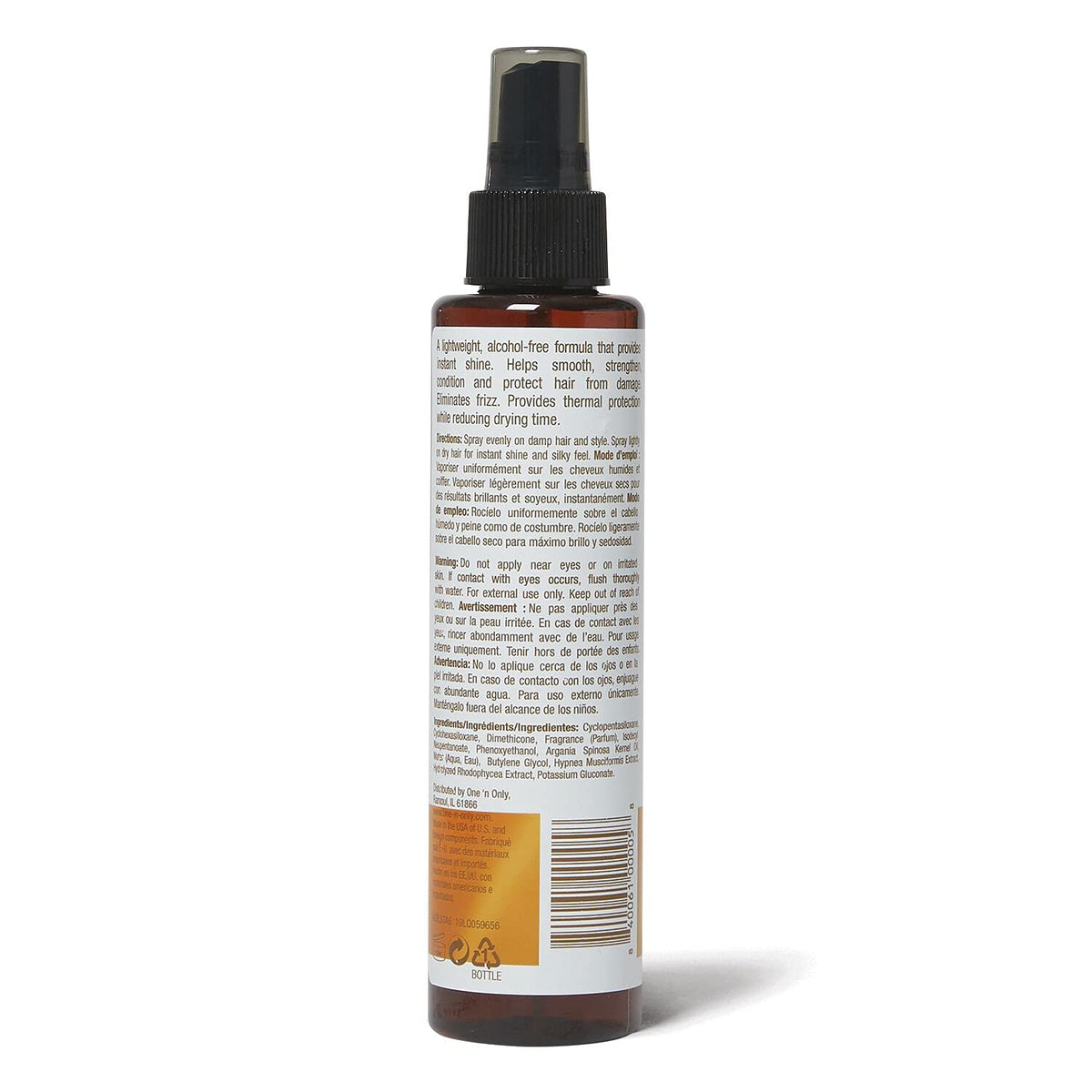 One 'N Only Argan Oil Spray Treatment mist evenly coats hair