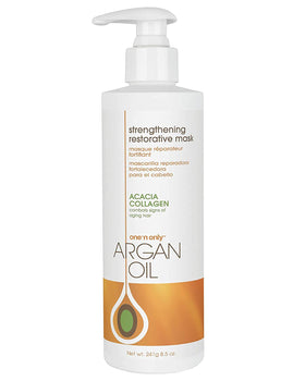 One 'n Only Argan Oil Hair Mask bottle pour highlights moisture for damaged hair.
