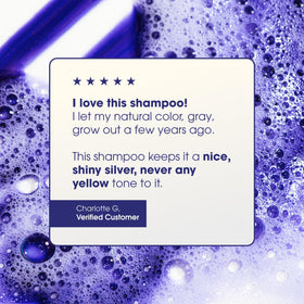 One 'N Only Shiny Silver Purple Shampoo brightens highlighted hair.