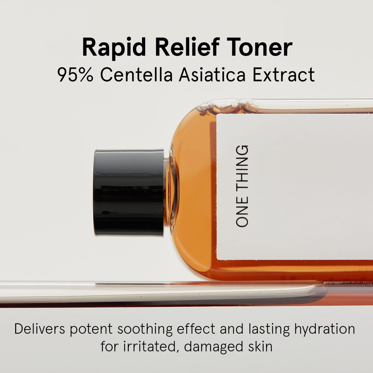 ONE THING Centella Asiatica extract essence closeup shows lightweight hydrating formula.
