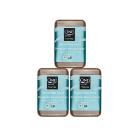 One With Nature Dead Sea Mud Soap 3-pack front pack shot for purifying cleansing.