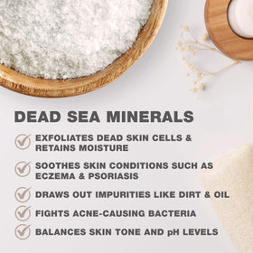 Packaging label of One With Nature Dead Sea Salt fragrance-free formula.