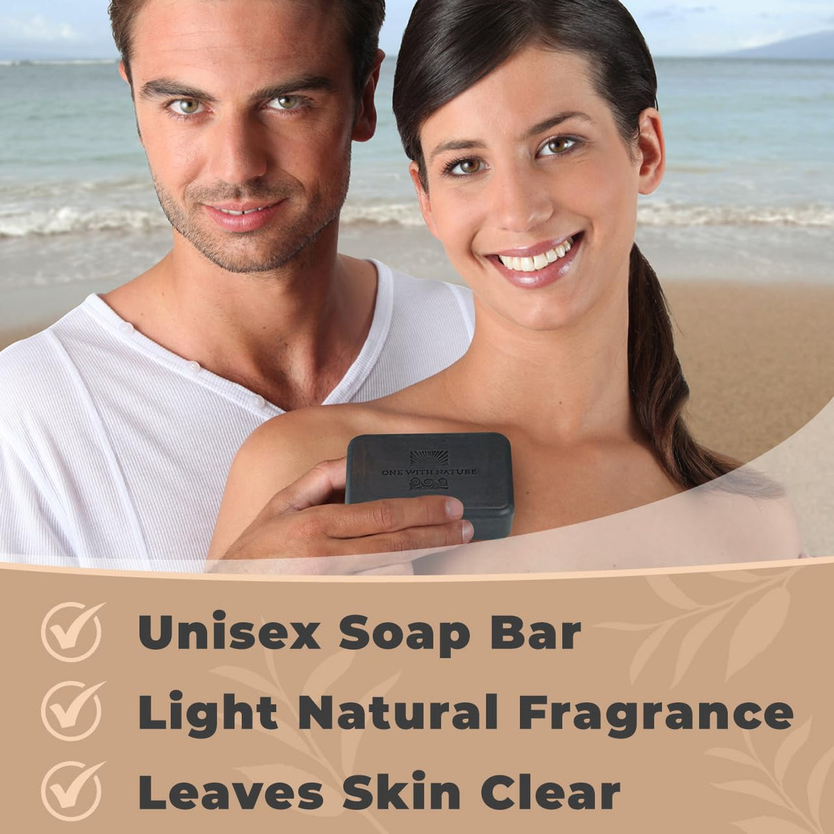 One With Nature Dead Sea Soap ingredients panel with shea butter and argan oil