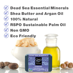 One With Nature shea butter and argan oil blend for moisture balance.
