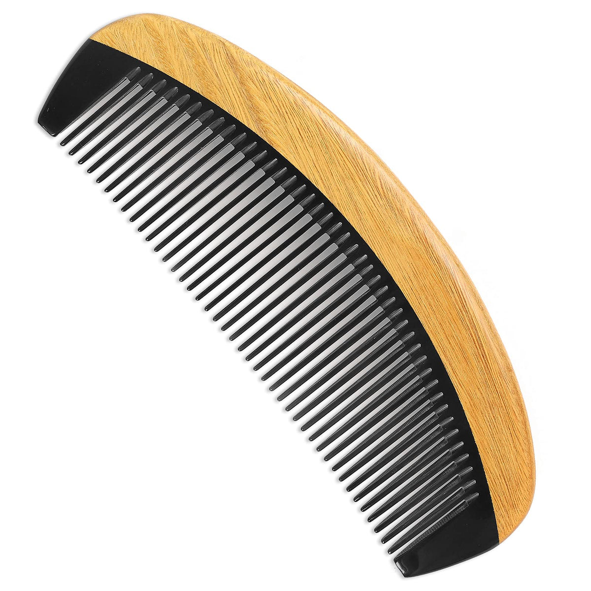 Onedor buffalo horn oval fine-tooth comb with smooth polish for gentle detangling