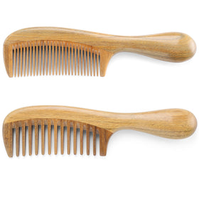 Onedor sandalwood wide-tooth comb, 8 inches, smooth detangling for curls