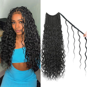 Onefatchoy Boho Box Braids curls close-up show natural texture for daily wear