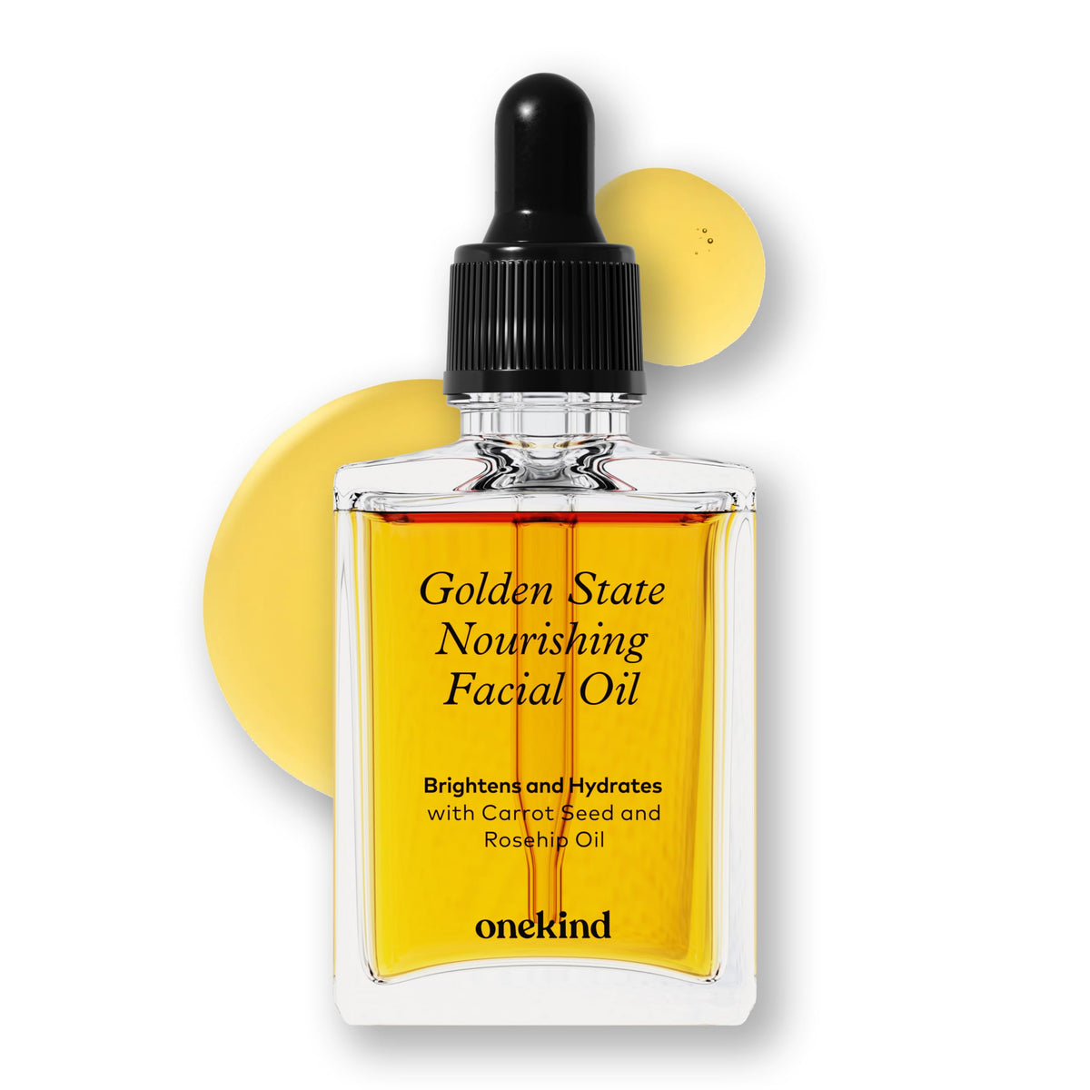 Onekind Golden State oil bottle for daily hydration and glow.