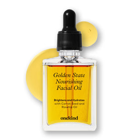 Onekind Golden State oil bottle for daily hydration and glow.