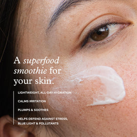 Close-up of hyaluronic acid swirl in Onekind moisturizer for plump, refreshed skin.