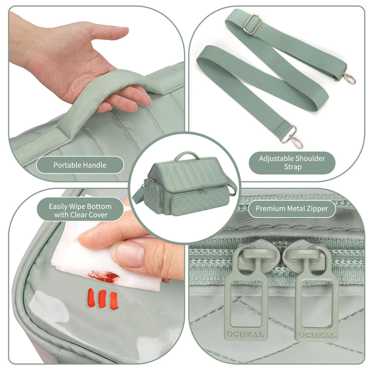 Onemoky Nail Polish Organizer multi-pocket design improves organization.