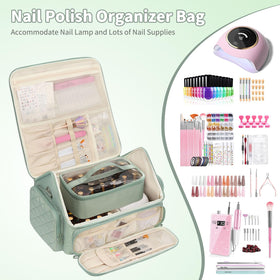 Onemoky Nail Polish Organizer durable nylon exterior protects tools.