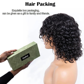 OnePart Brazilian virgin hair wig 12 inch for a silky, healthy look