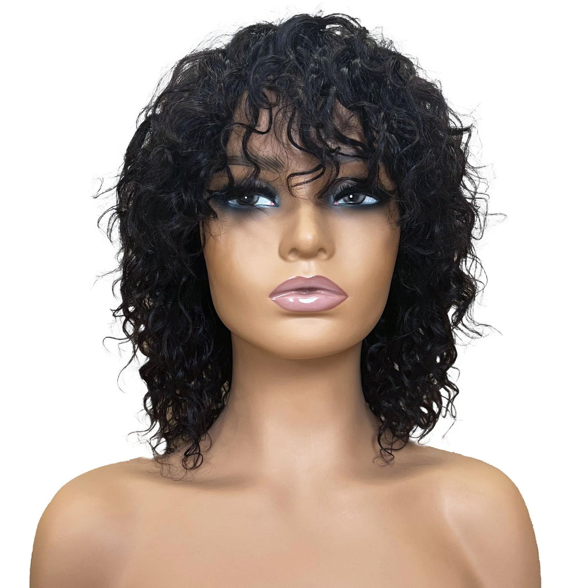 OnePart cosplay or party wig with wet-wave texture for bold looks