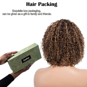 OnePart glueless water wave wig close-up for easy on-off styling
