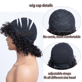 OnePart glueless wet and wavy wig, easy to wear and remove