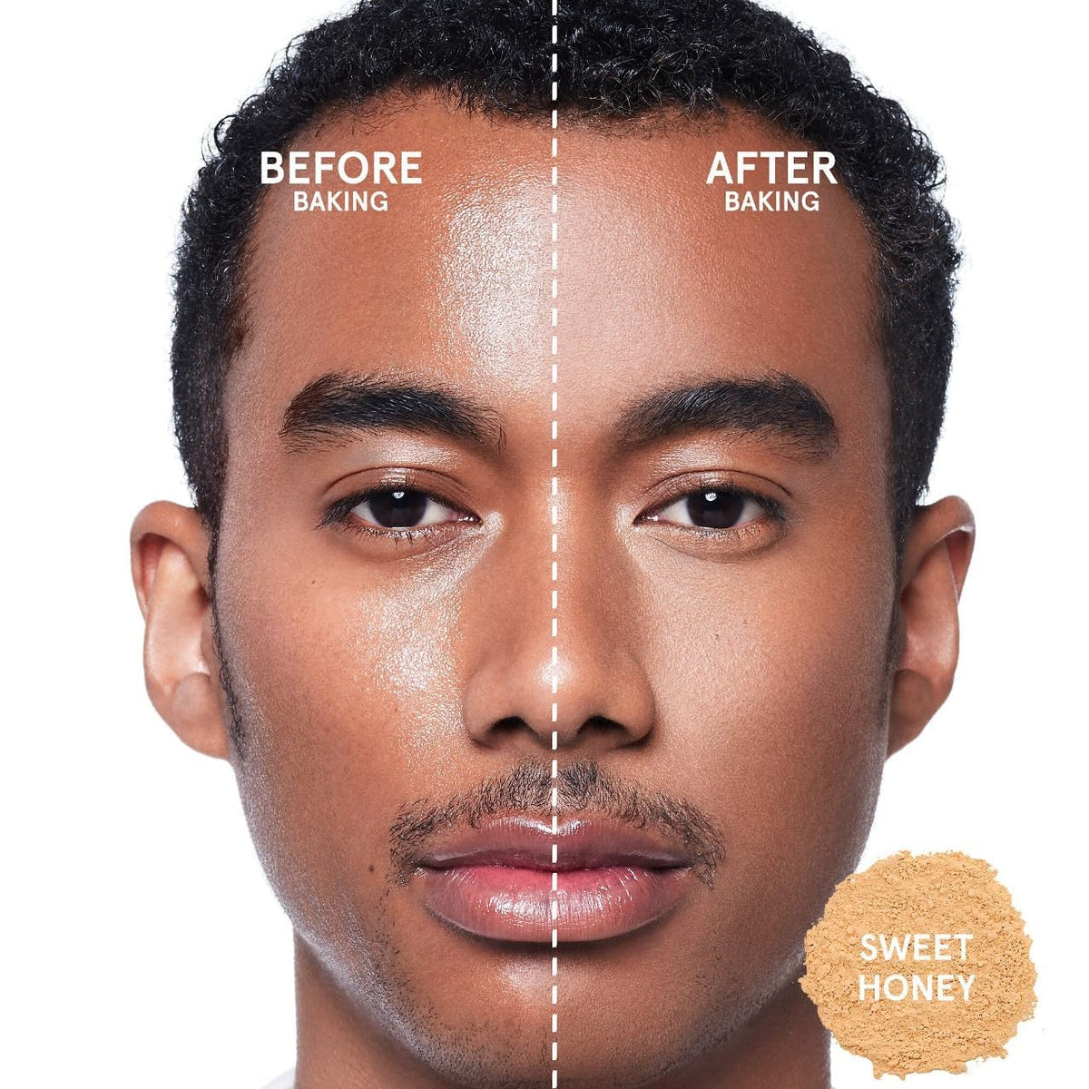 One/Size Patrick Starrr Sweet Honey swatch on medium-deep skin.