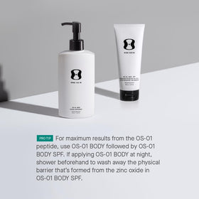 OneSkin BODY SPF OS-01 application-on-skin demonstrated for seamless blending