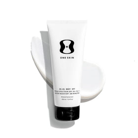 OneSkin BODY SPF OS-01 bottle showing broad spectrum protection for sensitive skin