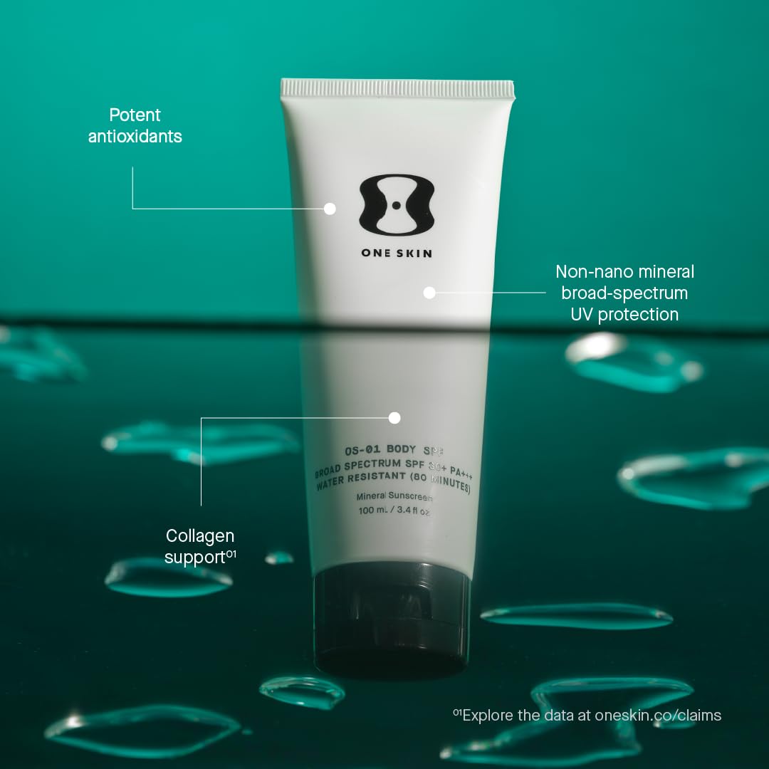 OneSkin BODY SPF OS-01 packaging design conveys body-safe mineral sunscreen