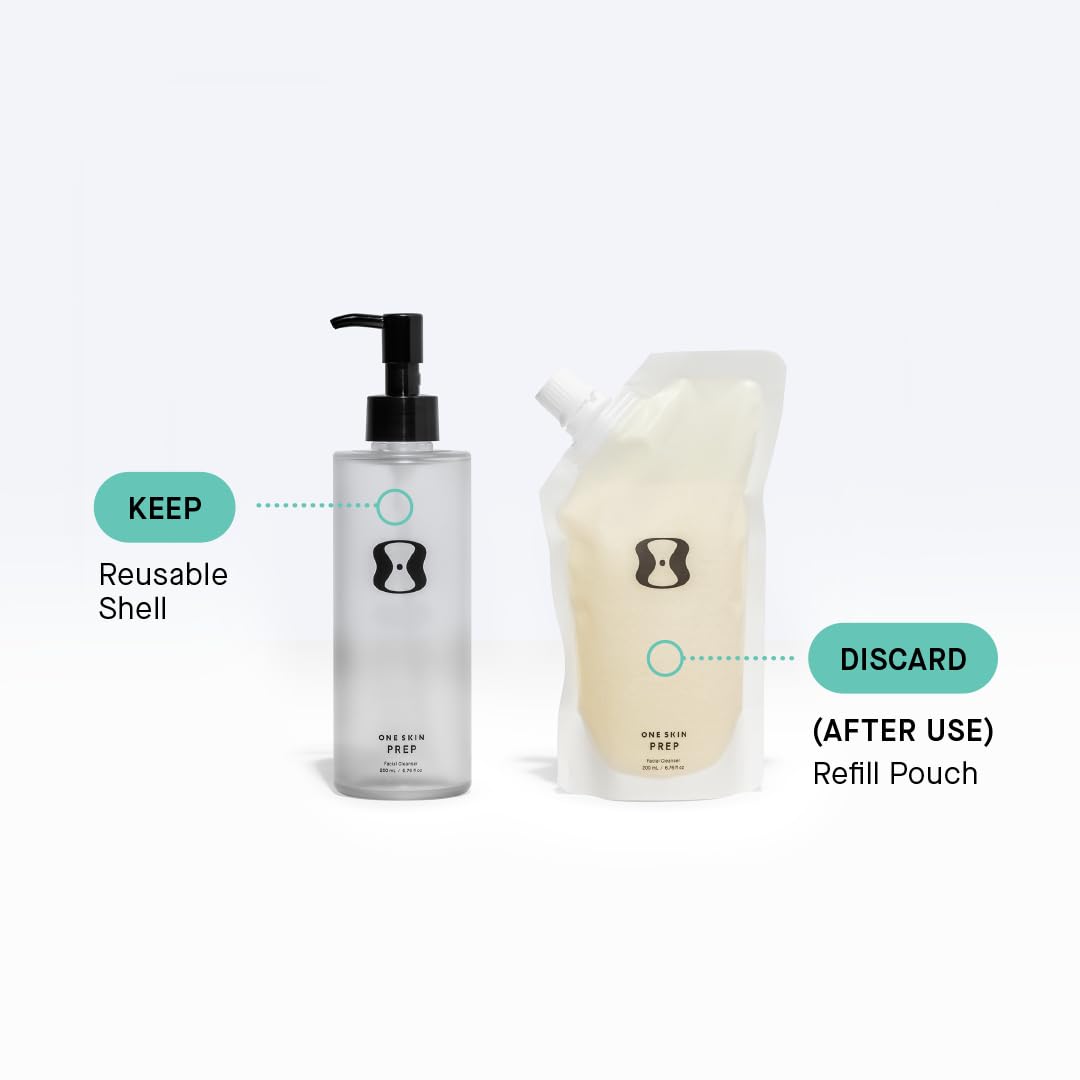 oneskin PREP cleanser foamy lather during rinse for gentle purification.