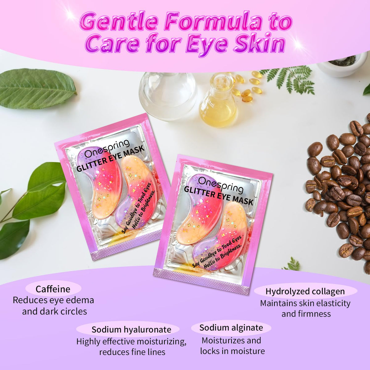 Onespring ergothioneine-ectoin eye care patches calm and hydrate delicate under-eye skin