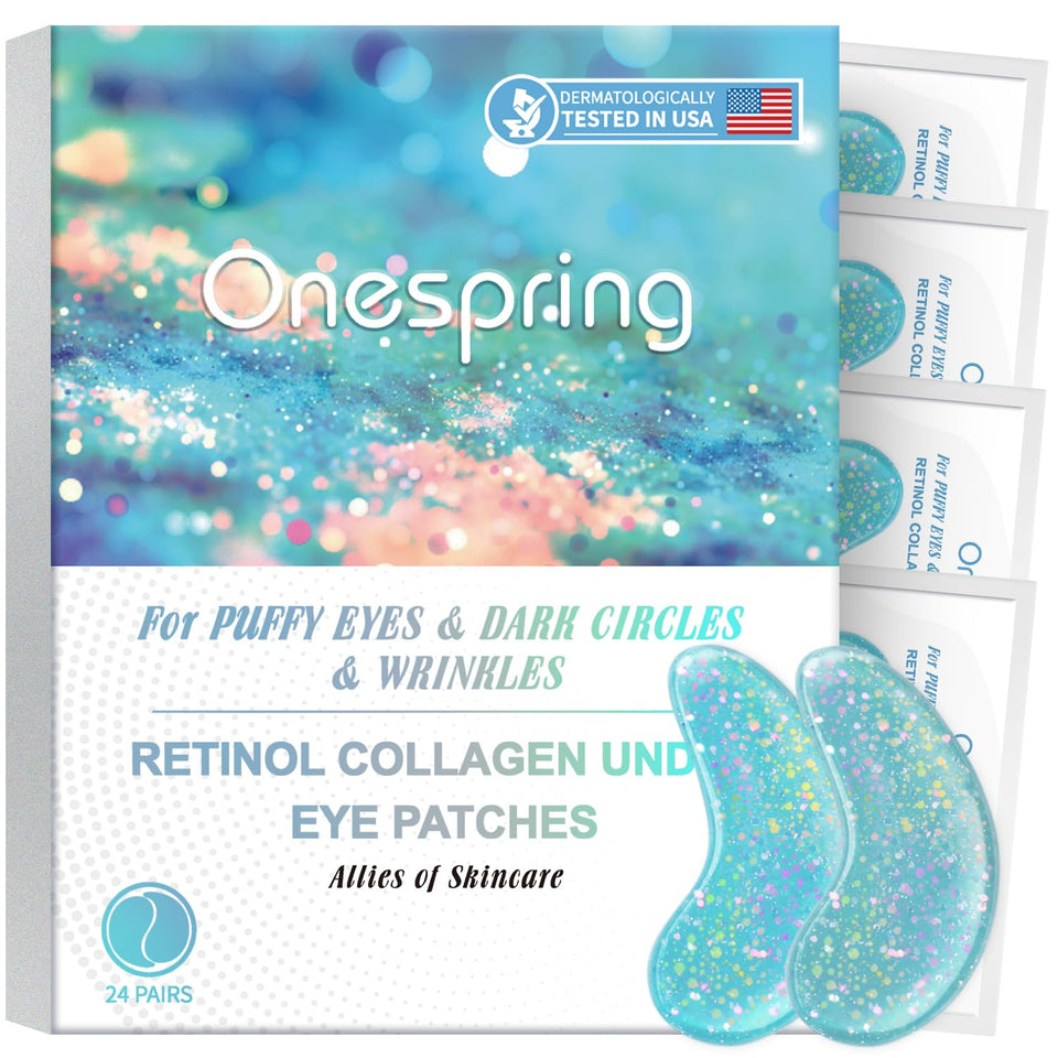 Onespring eye masks with hyaluronic hydration for under-eye patches refresh tired eyes.