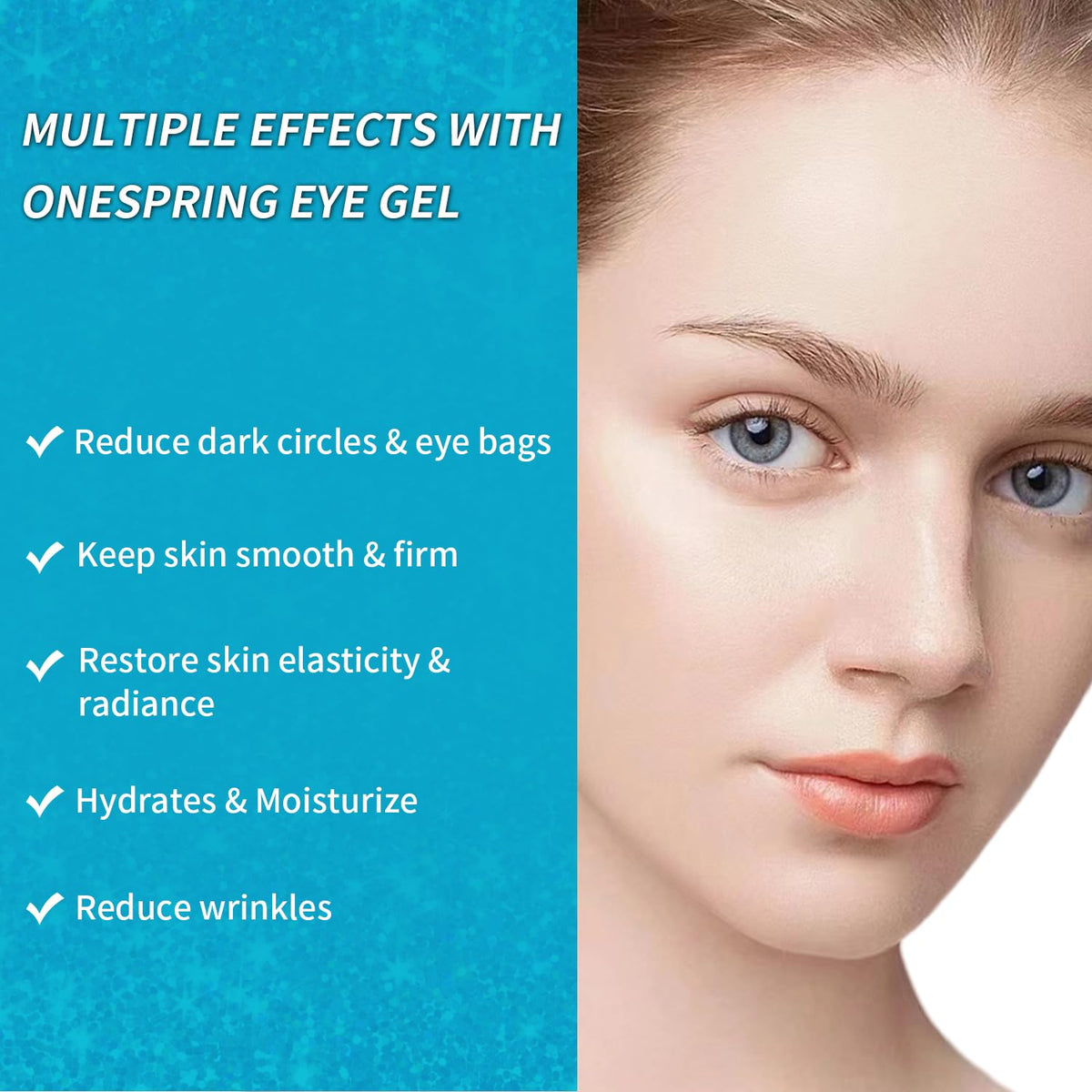 Onespring under-eye patches provide deep hydration to boost skin elasticity.