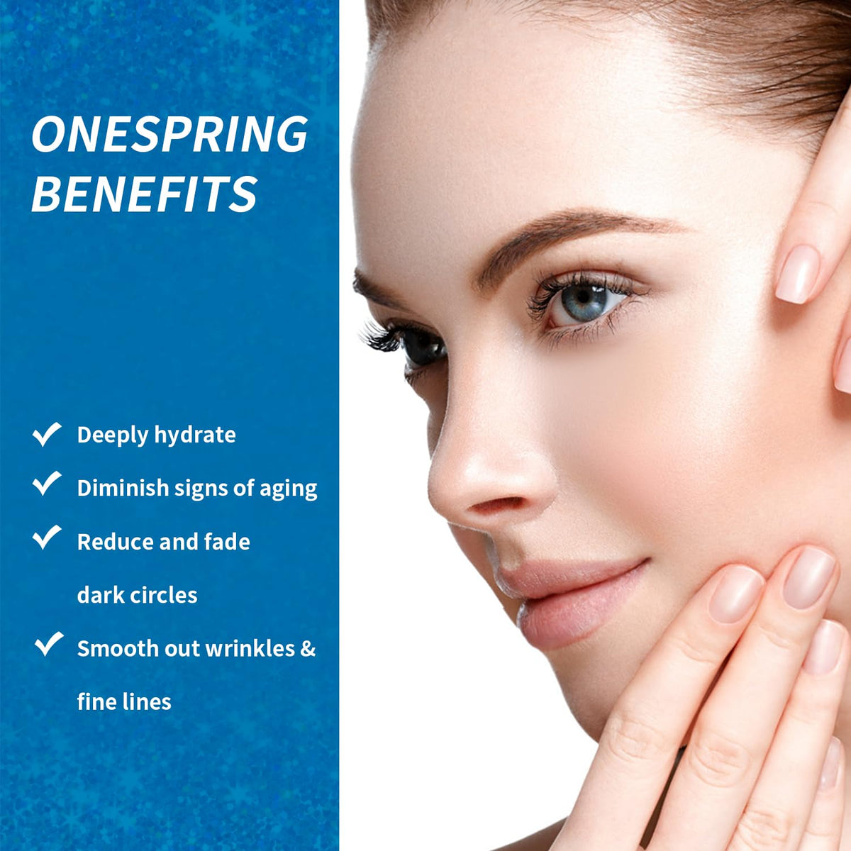 Hyaluronic acid in Onespring patches provides lasting eye moisture.