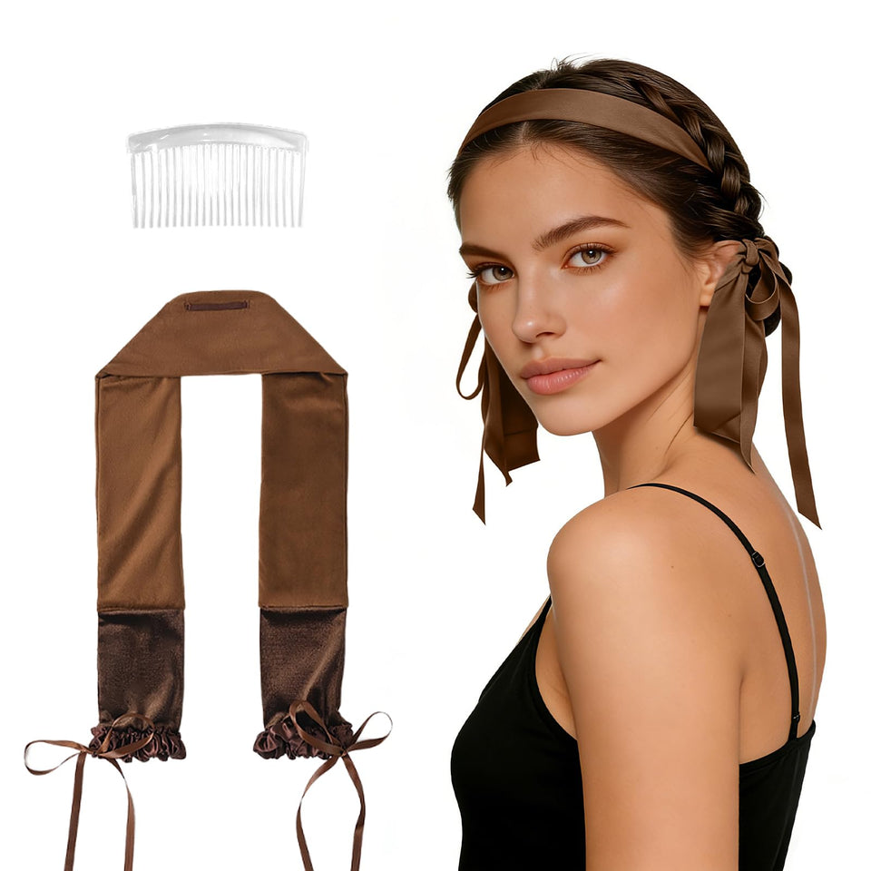 ONEUPIN overnight heatless curl band for long hair, secure sleep-in curls