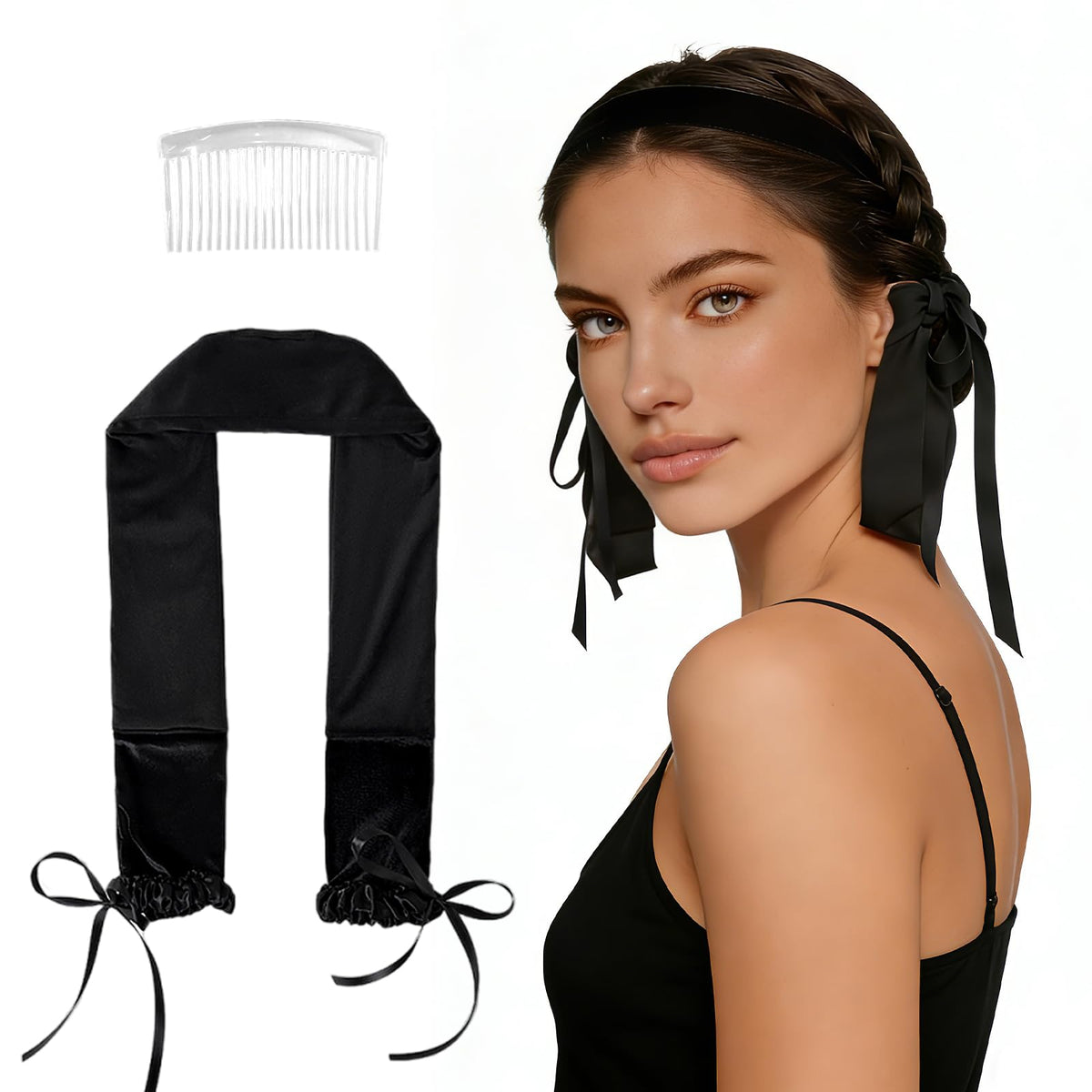 ONEUPIN overnight heatless curlers in action delivering smooth, voluminous curls.
