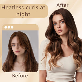 ONEUPIN results show voluminous curls after a night of sleep.