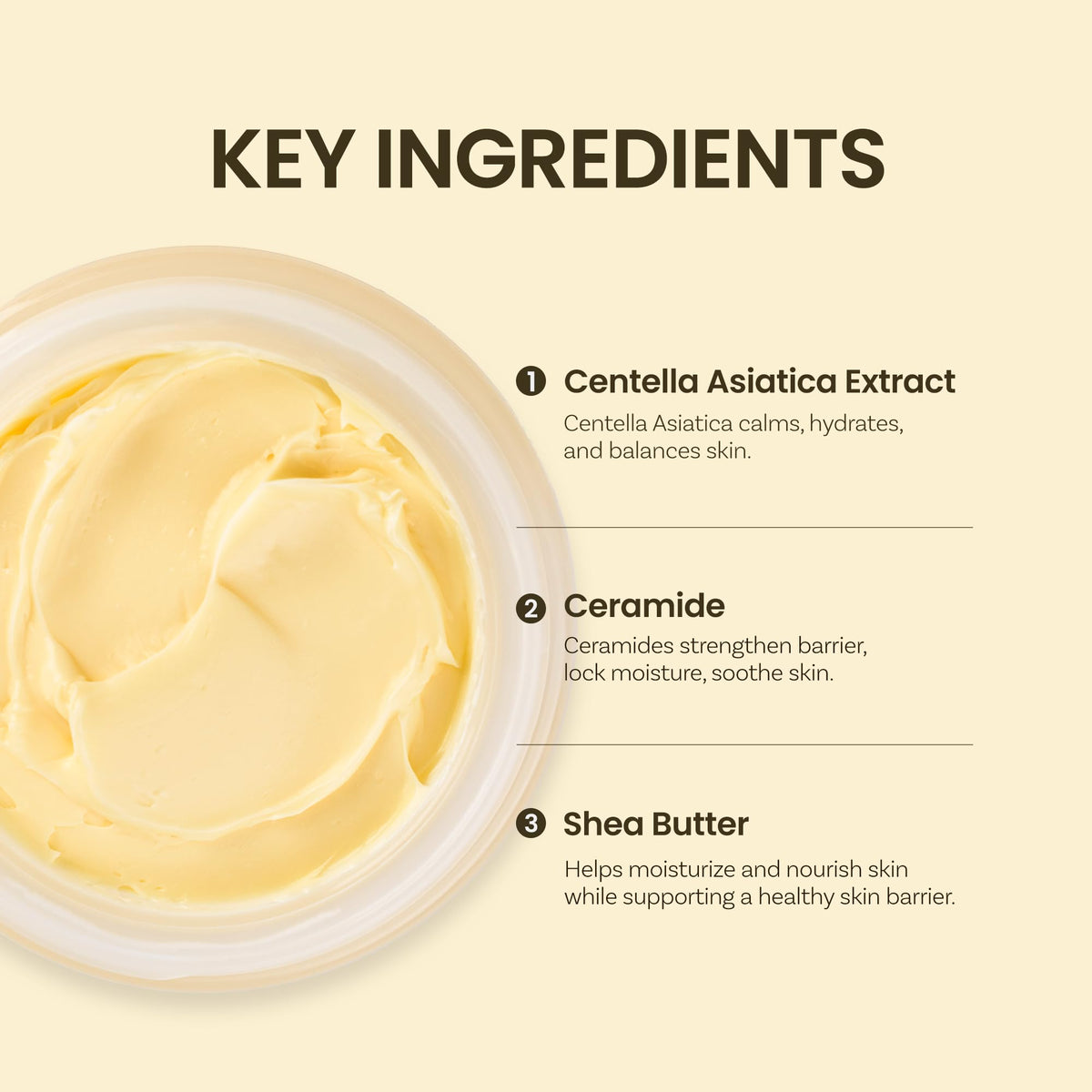 Pump application of ONGREDIENTS Deep Calming Cream demonstrates quick absorption without greasiness.