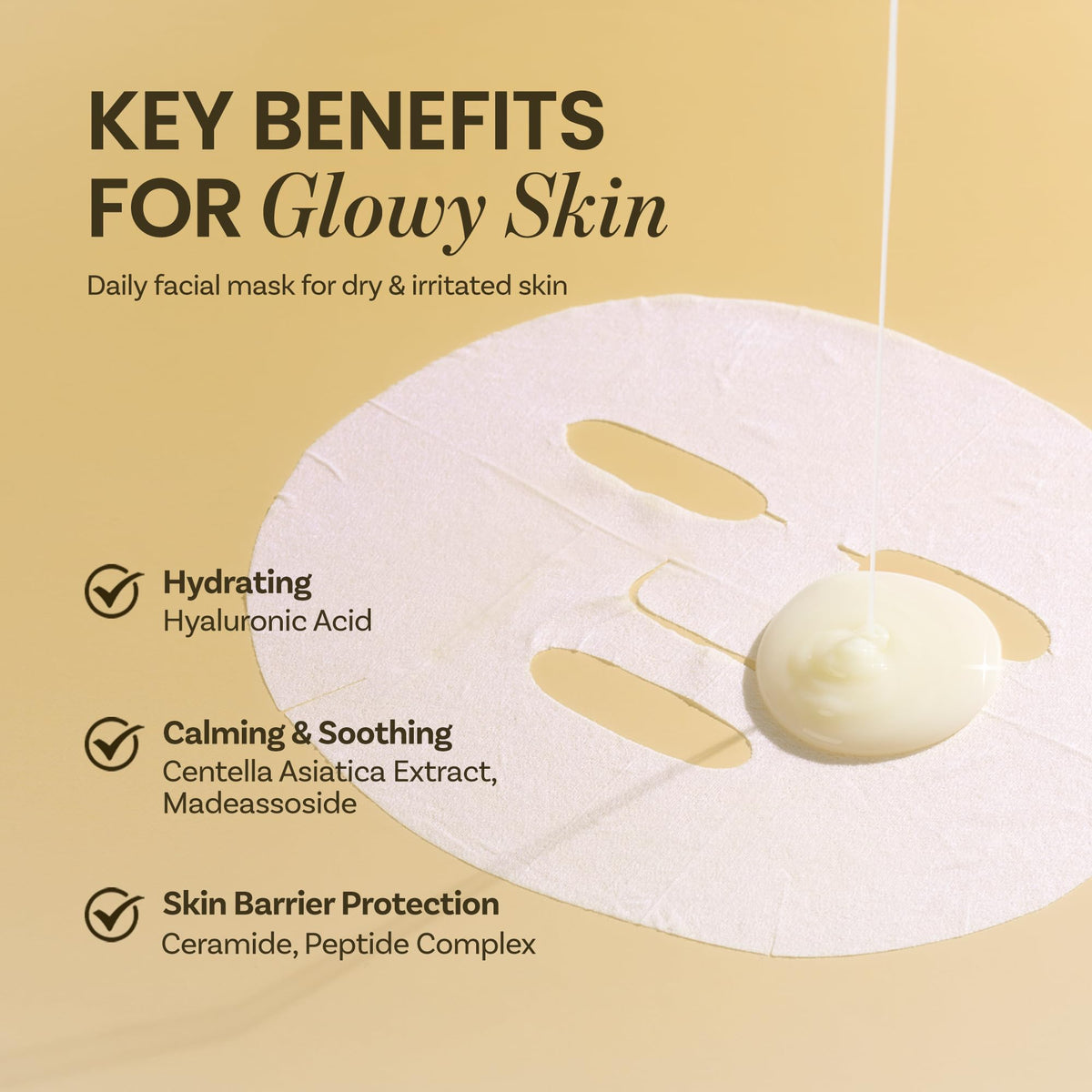 ONGREDIENTS Centella Asiatica and panthenol ingredients highlight soothing care.