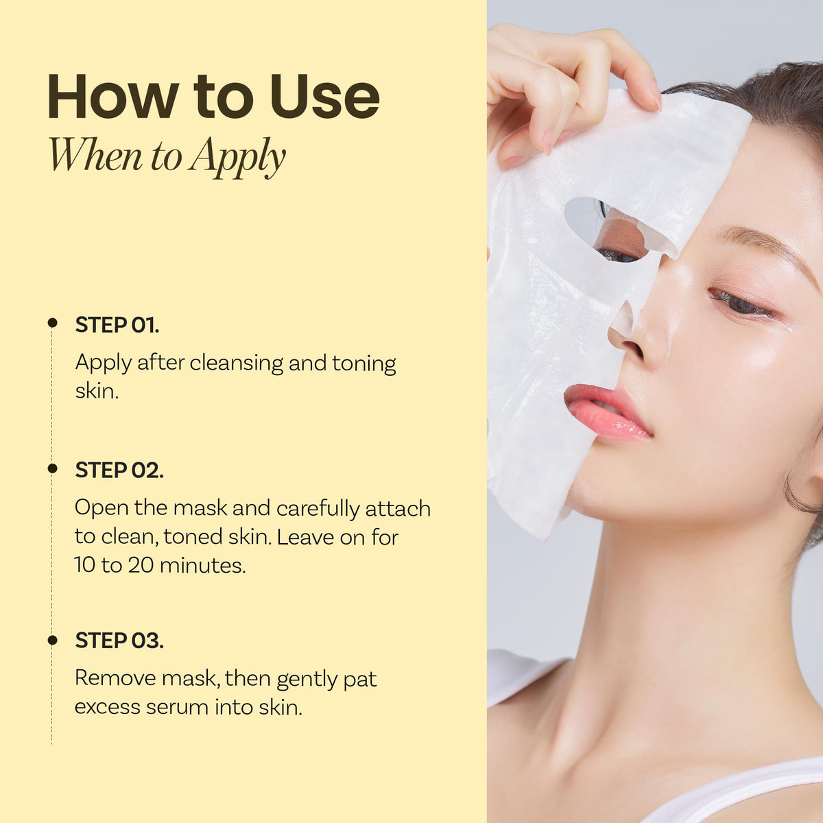 Visible post-use glow and calm with ONGREDIENTS mask on skin.