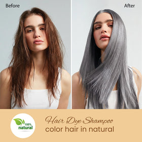 Onilyua silver hair dye shampoo application demonstrates at-home root touch-up