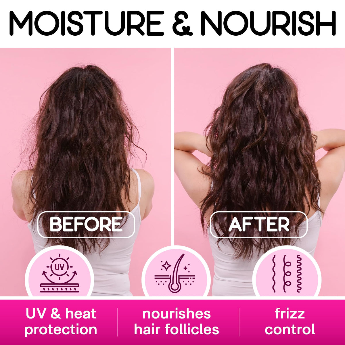 ONLY4HAIR color-treated hair glow with gloss after treatment.