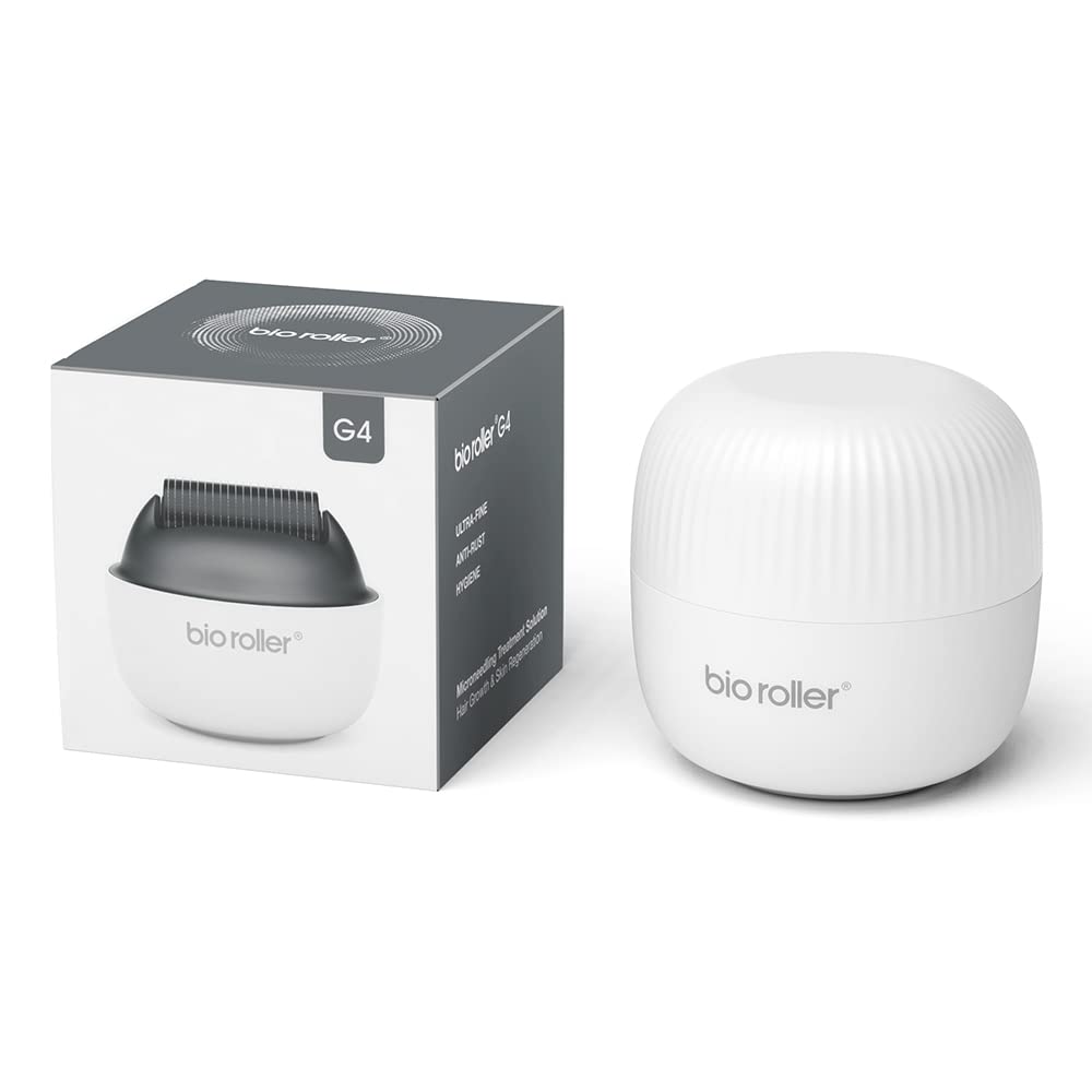 ONLYSKY BEAUTY Derma Roller G4 being used on the face with a gentle micro-roll for smoother texture.