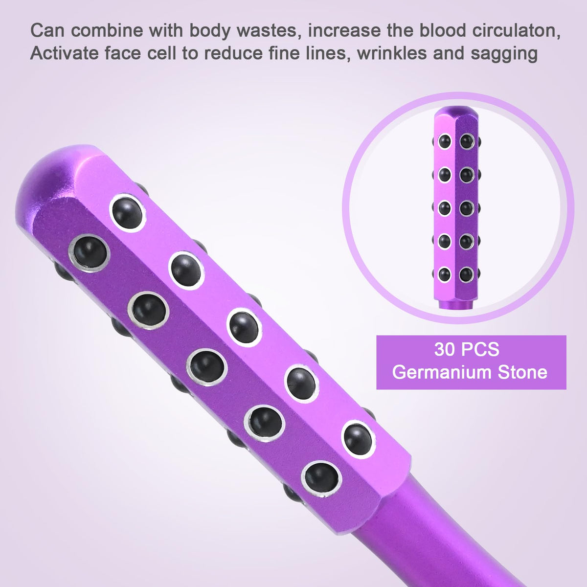 OnlySky Beauty purple massaging roller close-up for soothing daily facial care.