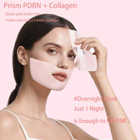 ONMYLOVIN pink gel mask on face contours for even absorption
