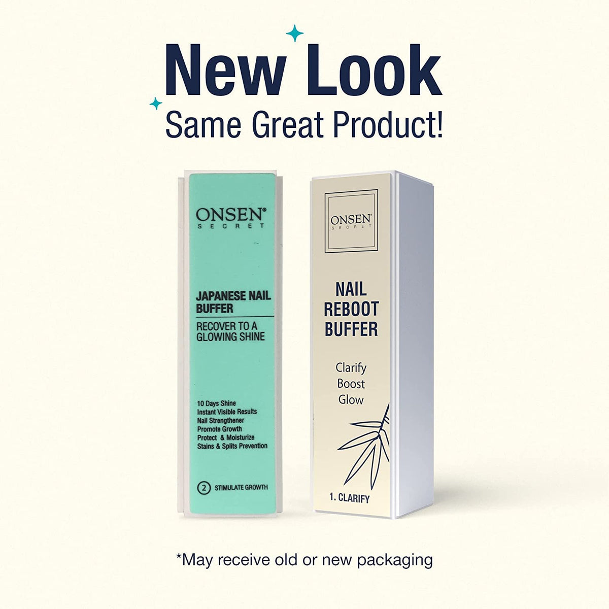 Onsen Secret bundle with buffer block and replacement pads for a complete care kit.
