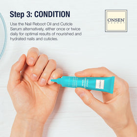 Onsen Secret 4-way nail buffer block for smooth, even shine.
