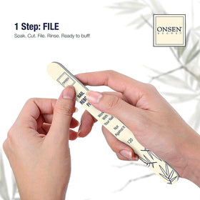Onsen Secret cuticle oil 10ml bottle supports nail hydration.